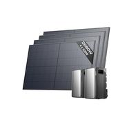 EF ECOFLOW Kit solaire Stream Ultra et AC Pro Batterie de 3,84 kWh avec panneaux solaires rigides 520W*4, double port CA 2300 W, 6000 cycles de charge, Plug & Play, TOU, contrôle intelligent AI