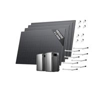 EF ECOFLOW Kit solaire Stream Ultra et AC Pro Batterie de 3,84 kWh panneaux solaires rigides 400W*4 et 4 support garde-corps, double port CA 2300 W, 6000 cycles charge, TOU, contrôle intelligent AI