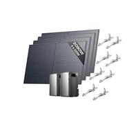 EF ECOFLOW Kit solaire STREAM Ultra et AC Pro Batterie de 3,84 kWh panneaux solaires rigides 520W*4 et 4 support toit plat, double port CA 2300 W, 6000 cycles charge, TOU, contrôle intelligent AI