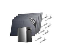 EF EcoFlow STREAM Ultra X Batterie 3,84 kWh pour kit solaire, 4 panneaux solaires de 520 W avec 4 support de toit plat, ports CA doubles 2300 W, onduleur intégré, batterie LFP 6000 cycles, contrôle IA
