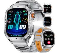 Ef17 Montre Connectée Homme Avec Led Lampe, 2.13'' Amoled Display Smartwatch, Appel Bluetooth/Podometre/Sommeil/100+ Sportifs Cardio/Ip68 Montre Homme Etanche Pour Android Ios, 2 Bracelets
