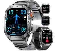 Ef17 Montre Connectée Homme Avec Led Lampe, 2.13'' Amoled Display Smartwatch, Appel Bluetooth/Podometre/Sommeil/100+ Sportifs/Ip68 Montre Homme Etanche Pour Android Ios, 2 Bracelets[Z1856]
