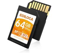 EF2 Carte SD 64Go, Carte mémoire SD UHS-I, Lecture 100 Mo/s, écriture 50 Mo/s, C10, U3, V30, vidéo Full HD et 4K, pour photographes Professionnels