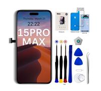EFaith - Ecran LCD pour iPhone 15Pro Max 6.7" de Remplacement, 3D Touch Face ID TrueTone FHD Écran Digitizer avec Kits de Réparation pourA2849, A3105, A3106, A3108