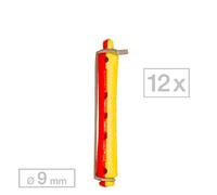 Efalock Bigoudis pour permanentes court Rouge/Jaune Ø 9 mm, Par paquet 12 pièces