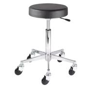 Efalock Clictec Rolling Stool Round Seat Silver Medium