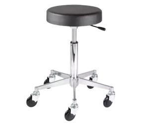 Efalock Clictec Rolling Stool Round Seat Silver Medium