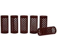 Efalock Lot de 12 bigoudis en métal floqué Marron Ø 28 mm