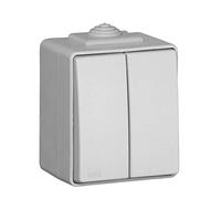 Efapel étanche 48 - Double interrupteur étanche 48 Gris