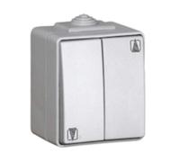 Efapel étanche 48 - Double poussoir Commutateur volet roulant étanche 48 Gris