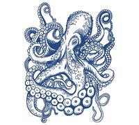 EFARMA Autocollants de Tatouage, 2 Feuilles de Tatouage temporaire de Poulpe imperméable for Hommes Femmes Adultes, Tatouages réalistes 3D Tatouages temporaires à Demi-Manches