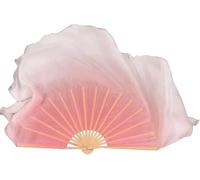 EFARMA Dancing Silk Fans,Veils Dance Long Fans,Dance Fan Gradient Colour Stage Performance Fan Suitable for Belly Dance Oriental Dance Egyptian Dance (Color : Pink Left)
