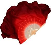 EFARMA Dancing Silk Fans,Veils Dance Long Fans,Dance Fan Gradient Colour Stage Performance Fan Suitable for Belly Dance Oriental Dance Egyptian Dance (Color : Red Left)