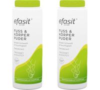 Efasit Poudre pour Pieds et Corps - Contre la Transpiration - Absorbe l'Humidité, Protège la Peau et Procure une Odeur Agréable - Idéal pour les Odeurs et la Transpiration des Pieds