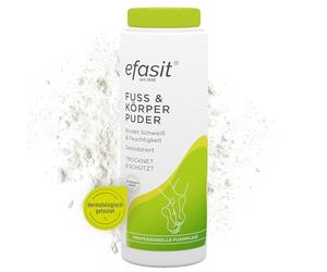 efasit Poudre pour pieds et corps - Contre la transpiration des pieds et autres parties du corps - Absorbe l'humidité, protège la peau et désodorise - 100 g