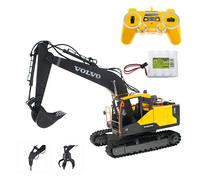 efaso Double E E568-003 RC Volvo Pelleteuse avec outils interchangeables 2,4 GHz 1:16 + batterie supplémentaire 4,8 V / 2400 mAh / fiche NI-Mh/HBX