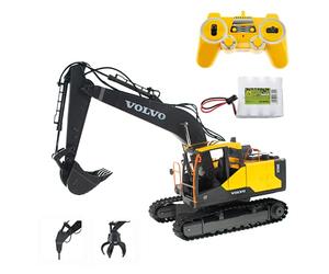 efaso Double E E568-003 RC Volvo Pelleteuse avec outils interchangeables 2,4 GHz 1:16 + batterie supplémentaire 4,8 V / 2400 mAh / fiche NI-Mh/HBX