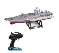 efaso Porte-avions RC 6605 Bateau télécommandé 2,4 GHz RTR RC Navire avec double moteur jusqu'à 8 km/h rapide, 15 min de temps de jeu, longueur totale 42 cm pour enfants et adultes