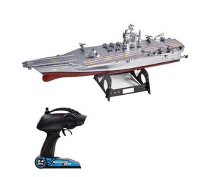 efaso Porte-avions RC 6605 Bateau télécommandé 2,4 GHz RTR RC Navire avec double moteur jusqu'à 8 km/h rapide, 15 min de temps de jeu, longueur totale 42 cm pour enfants et adultes