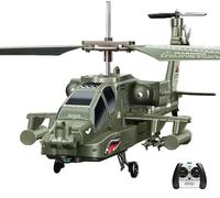 Efaso SYMA S109G Apache - Hélicoptère RC Télécommandé Militaire 3 Canaux avec Éclairage LED et Gyroscopes - Mini Modèle Intérieur Vert