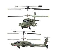 Efaso SYMA S109G Apache - Hélicoptère RC Télécommandé Militaire 3 Canaux avec Éclairage LED et Gyroscopes - Mini Modèle Intérieur Vert