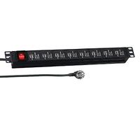 EFB 19" 1HE Multiprise 16 x USB A avec Interrupteur 3 m Noir