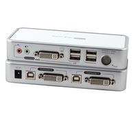 EFB 2-Port KVM Switch USB-DVI-I-Audio-USB2.0Hub + Cable set