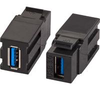EFB EB537V2 EFB Keystone Einbauadapter USB3.0 A - A, schwarz