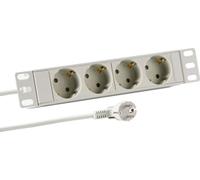 EFB ek631de.10 EFB 10" 1HE Steckdosenleiste 4xCEE 7/3 ohne Schalter,Alu,sw