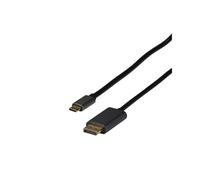 EFB Elektronik Câble Adaptateur Vidéo EBUSBC-DP14K.2 USB Type-C vers DisplayPort 1.4, 2m, 7680x4320 60Hz, Noir, 48bit