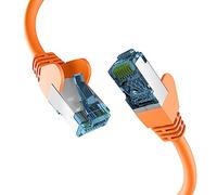EFB-Elektronik - Câble réseau CAT. 7 jusqu'à 10 Gbit - Câble LAN 0,5 m Câble Ethernet avec protection jack/anti-torsion - Connecteur RJ45, blindage S/FTP PIMF - Orange