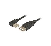 EFB Elektronik Câble USB 2.0 A-A 1.8m Noir - K5246SW.1,8 - AWG 24/28 - Débit 480 Mbit/s - Connecteur A Mâle Droit, Connecteur A Mâle Courbe
