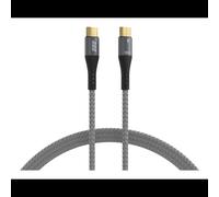 EFB Elektronik Câble USB-C vers USB-C 2.0 2m Noir/Gris - USB 2.0 0.48Gbit/s, Power Delivery 3.0 100W, 5A, Contacts Or, PVC/Textile Tressé
