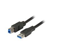 EFB Elektronik Câble USB K5236.1 : USB 3.2 Gen 1, Type A vers Type B, 1m, Noir, Débit 5 Gbit/s, AWG 30/20, Blindage Aluminium Mylar