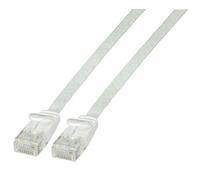 - Cordon de raccordement - RJ-45 (M) pour RJ-45 (M) - 2 m - UTP - CAT 6a - moulé, plat - blanc