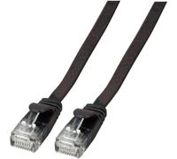 EFB-Elektronik - Cordon de raccordement - RJ-45 (M) pour RJ-45 (M) - 25 cm - UTP - CAT 6a - moulé, plat - noir