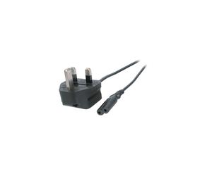 EFB Elektronik EK498.3 Câble d'alimentation 3m, Noir, BS 1363/A vers Coupleur C7, 250V 2.5A, PVC, 2x0.75mm², Usage UK, Irlande, Malaisie, Singapour