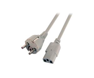 EFB Elektronik EK508.5 Câble d'alimentation 5m Type F vers C13 250V 10A Gris, section 1mm², 3 conducteurs, PVC, 0-70°C, pour Belgique, France, Allemagne