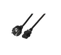 EFB Elektronik EK508SW.3 Câble d'Alimentation 3m, Prise Type E+F vers Coupleur C13, 250V/10A, PVC Noir, Diamètre 7.1mm