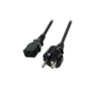 EFB Elektronik EK511.1,8 Câble d'alimentation 1.8m Noir, Prise Type E+F (Mâle) vers Coupleur C19 (Femelle), 250V, PVC, Diamètre 8.6mm, 0-70°C