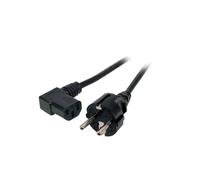 EFB Elektronik EK534.2 - Câble d'alimentation interne 2m, Connecteur CEE7/4 mâle droit vers Coupleur C13 femelle coudé, Diamètre 6.8mm, Noir