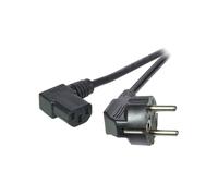 EFB Elektronik EK535.3 Câble d'alimentation 3m, CEE7/7 mâle coudé vers coupleur C13 femelle coudé, 250V 10A, Noir, Diamètre 7.1mm