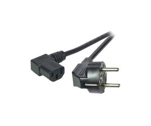 EFB Elektronik EK535.3 Câble d'alimentation 3m, CEE7/7 mâle coudé vers coupleur C13 femelle coudé, 250V 10A, Noir, Diamètre 7.1mm
