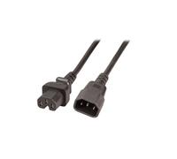 EFB Elektronik EK585.1V2 Câble d'alimentation 1m, IEC C14 vers IEC C15, 250V 10A, Noir, Section 1mm², Manteau Caoutchouc, IP20, -35°C à 70°C