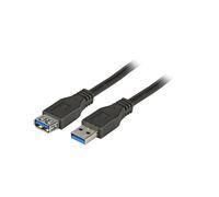 EFB Elektronik K5237.1 - Câble USB 3.2 Gen 1 (3.1 Gen 1) A-A, 1m, Noir - Connecteurs mâles/femelles, 5 Gbit/s, AWG 30/20, Blindage Mylar