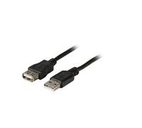 EFB Elektronik K5248SW.3V2 Câble USB 2.0 A-A 3m Noir, Contacts Or, Blindage Magnétique, Débit 480 Mbit/s, AWG28, RoHS