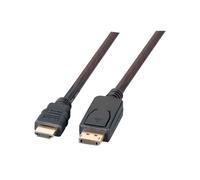 EFB Elektronik K5561SW.1V2 : Câble vidéo 1m DisplayPort mâle vers HDMI mâle, résolution 1920x1080, compatible 3D, contacts cuivre, gaine PVC noir.