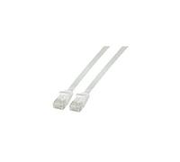 EFB Elektronik K8107WS.1,5 RJ45 Câble réseau, câble patch CAT 6a U/UTP 1.50 m blanc très flexible, ignifuge, sans halogène, avec cliquet