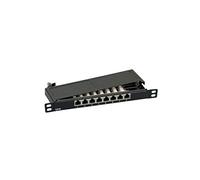 EFB Elektronik Lot de 10 Mini Panneaux de Brassage STP 8 x RJ45 Cat.6A 0,5HE, RAL9005 37738SW.8 Noir