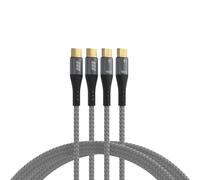 EFB-Elektronik Lot de 2 câbles de charge USB-C vers USB-C 100 W Power Delivery - Puce E-Marker - Câble textile tressé - Transfert de données 480 Mbit/s - Durable et sans plastique